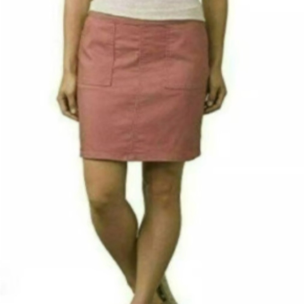 Prana Women’s Kara Organic Cotton Stretch Denim Above the Knee A-line Skirt Sz 8